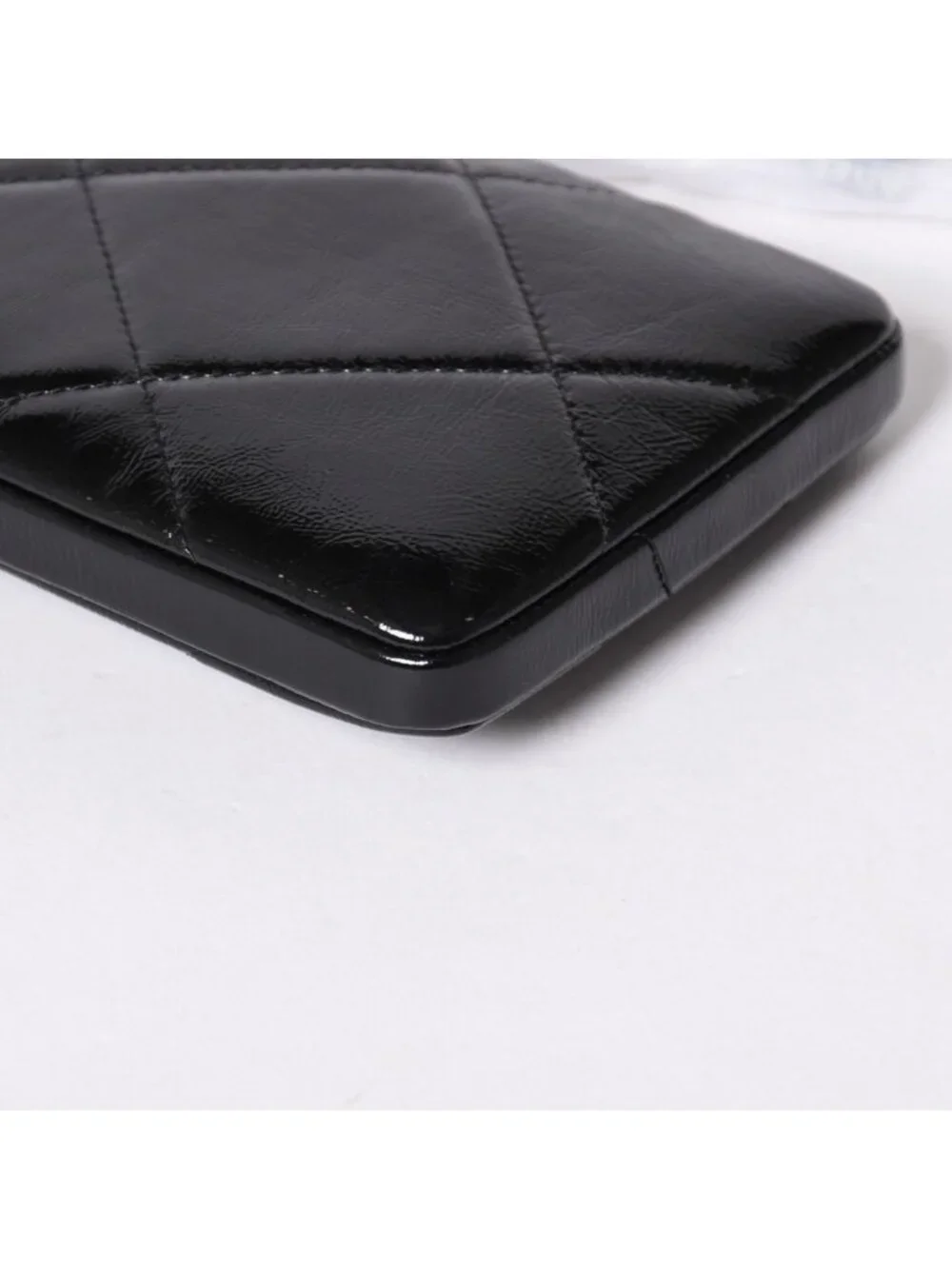 Chanel Chain Shoulder Shiny Patent Leather Quilted CC Logo Phone Case